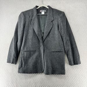 White Stag Wool Blazer Gray Career Wear Business Casual Jacket‎ Size 10